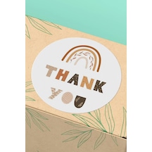 90 Adet Thank You Teşekkür Etiketi Boho Gökkuşağı 3x3cm St2048 Çok Renkli