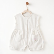 Andywawa Kız Bebek Tulum Romper Summer Tıme Anw-ac26506 Ekru