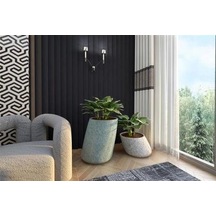 Nuano Consept Flora Serisi Yuvarlak Saksı Koyu Gri 56x80
