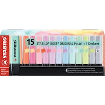 Fosforlu Kalem Boss Orıgınal Pastel 15 Li 7015-02 Çok Renkli
