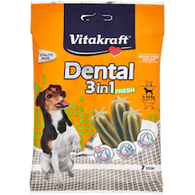 Vitakraft Dental 3in1 S Diş Sağlığı Naneli Orta Irk Köpek Ödülü 120 G