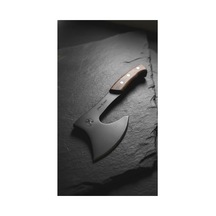 Dayanıklı 4mm Karbon Çelik Kamp Av Baltası - 29cm Ahşap Saplı Açık Sarı - Altın