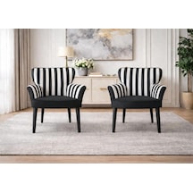 1+1 Iki Tekli Kollu Çay Seti Balkon Bahçe Berjer Zebra Diğer