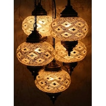 Dekoratif MOZAİK LAMBA OSMANLI LAMBA OTANTİK LAMBA MOZAİK AVİZE 5Lİ v1