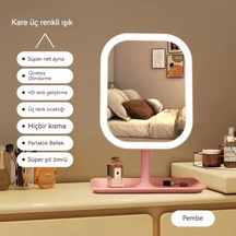 Led Akıllı Makyaj Aynası Işık Kız Yatak Odası Makyaj Masası Makyaj Aynası Masaüstü Makyaj Aynası Altın