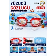 Mainshop 3-8 Yaş Çocuk Yüzücü Gözlüğü - Buğu Yapmaz Ayarlanabilir Havuz Ve Deniz Gözlüğü Kulak Tıkacı Hediyeli M-2088