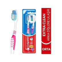 Clean Dil Temizleyicili Arka Dişlere Uzanan Orta Diş Fırçası 1+1 Açık Ahşap