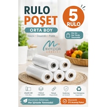Rulo Poşet 5 Rulo Orta Boy Market Manav Poşeti Çöp Poşeti Atlet Poşet