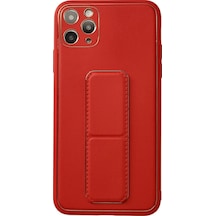 Apple  Uyumlu  iPhone 11 Pro Max Kılıf Coco Deri Standlı Kapak Kırmızı