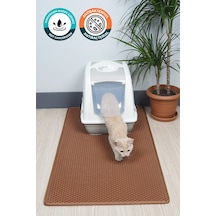 60x110 Cm Hücreli Kedi Kumu Paspası Kedi Matı Kedi Tuvalet Önü Paspası Kahverengi