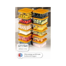 Vienev 12li 350 Ml Buzdolabı Dondurucu Organizer Mikrodalga Ve Difrize Uygun Saklama Kabı Turuncu