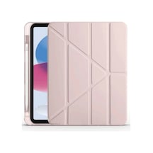 Mey İthalat Apple iPad 2025 10.9 10.nesil A16 Kılıf Kalemlikli Mars Tablet Kılıfı - Rose Gold