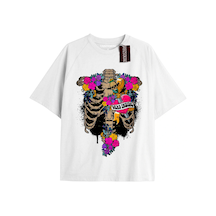 Adrift Kiraz Baskılı Oversize Kalıp Unisex T-shirt Siyah