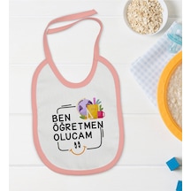 BK Kids Öğretmen Olucam Tasarımlı Pembe Bebek Mama Önlüğü-1 Pembe