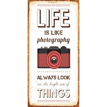 Fotoğraf Makinası (10 CM X 20 CM) mini retro ahşap poster