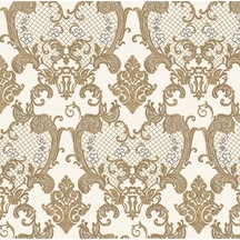 Adawall Damask Desen Duvar Kağıdı Rococo 1411-5/15, Altın, Krem, 1.06x15.6m - 16.5m² Çok Renkli