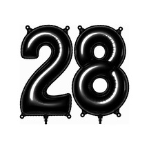 28 Rakam Folyo Balon Siyah Rengi 76 Cm