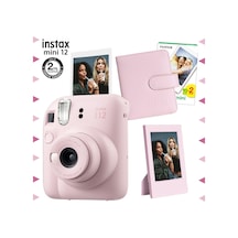 Fujifilm Instax Mini 12 Fotoğraf Makinesi + 20'li Film + Çerçeve + Kare Albüm Seti Pembe