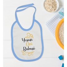 Bk Kids Yesun Oni Babasi Tasarımlı Mavi Bebek Mama Önlüğü Mavi