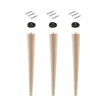 Ahşap Ham Ayak 45 Cm 3'lü Set Kütük Masa Orta Sehpa Zigon Ayağı