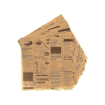 Vintage Kendinden Desenli Sunum Kağıdı, Yağlı Kağıt, Gıda Servis Kağıt 50 Adet Diğer
