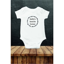 Babylimon Bebek Daddy's Favorite Human Baskılı Body Zıbın Beyaz - 97771285 Beyaz