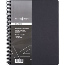 Fabio Ricci Black Spiralli A4 50 Yp Çizim Defteri