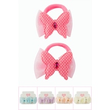 Kelebek Fiyong Lastikli Toka 2 Adet Pembe