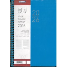 Gıpta 2026 Ajanda Günlük Spiralli 17x24 407 Mavi hafta sonları birleşik
