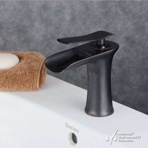 Kısa Şelale Lavabo Bataryası Siyah