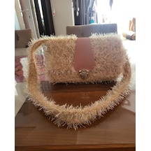 Elora Astarlı Peluş Çanta Kahverengi - Pembe