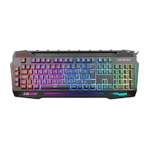Rampage Kb-r63 Stage Siyah 4 Makro Fonksiyon Sese Duyarlı Işıklı Rgb Q Usb Oyuncu Klavyesi Kdo