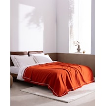 Madame Coco Caline King Size %100 Pamuk Pikeli Nevresim Takımı - Beyaz/kiremit 8684427124826 Çok Renkli