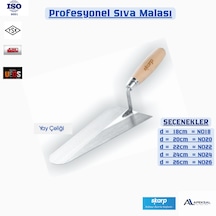 18 Cm Profesyonel Sıvacı Malası Yay Çeliği Ahşap Saplı İnşaat Sıva Duvar Mala
