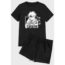 Uyguntarz Jujutsu Baskı Şort Takım Siyah