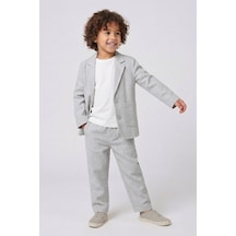 Dmb Boys & Girls Dmb Boys & Gırls Erkek Çocuk Beli Lastikli Ceket Pantolon T-shirt Kombinli Özel Gün Bayramlık 3'lü Erkek Çocuk Takım Gri-2702