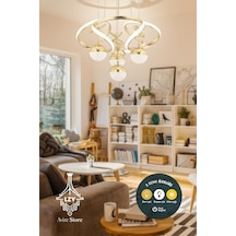 Modern Luvina Gold 3 Renk Işık Özellikli Power Led Kaplama Sarkıt Led Avize Salon Avize
