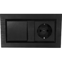 Quantum Siyah Anahtar+topraklı Priz 2'li Set Ovivo 1