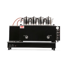 4 Demlikli Siyah Boyalı Çay Kazanı Sadece Elektrikli Pleytli A++