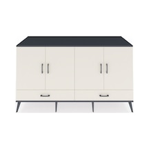 Kronos Konsol 6 Raflı 2 Çekmeceli 4 Kapaklı 176x59x99 Antrasit-ay Antrasit-aytaşı