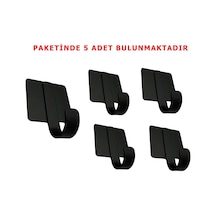 Ardini Kendinden Yapışkanlı Askılık Mat Siyah 03 Pakette 5 Adet Çok Renkli