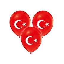 Balon Türk Bayrağı Ay Yıldızlı 100 Adet Kırmızı