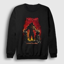 Presmono Unisex Louder Than Hell Manowar Sweatshirt Siyah
