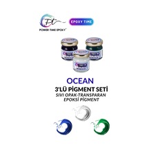 3'lü Opak Transparan Sıvı Pigment Boya Seti Epoksi Için Ocean / 3 Adet Epoksi Boyası/ Deniz