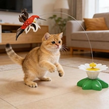 Tineke Hareketli Dönen Kuş Kedi Oyuncağı Pille Çalışır