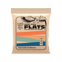 Ernie Ball Short Scale Flatwound Group 1 Elektrikli Bas Teli, Kalınlık 50-110