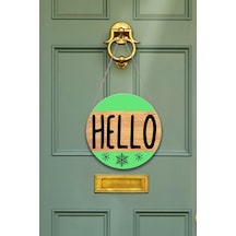 Evimize Hoşgeldiniz Welcome Kapı Duvar Süsü, Ahşap Yuvarlak İpli Dekoratif Ev Kapı Tablosu