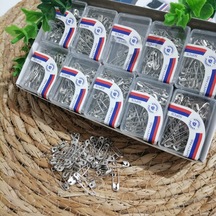 Çengel İğne - Gümüş - Kutu İçi 20 Paket - Paket İçi 50 Li Ms98 Çok  Renkli