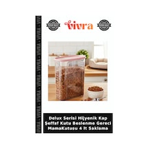 Delux Serisi Hijyenik Kap Şeffaf Kutu Beslenme Gereci Mamakutusu 4 Lt Saklama