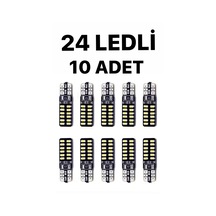 Sisa Senistesenal T10 Dipsiz (10 Adet) W5W 24 Ledli Canbus Beyaz Park Plaka Ampulü